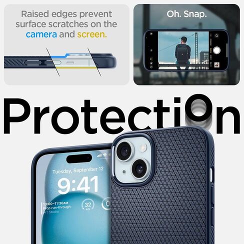 Spigen Liquid Air Armor Designed for iPhone 15 Plus Case (2023), [Military-Grade Protection] - Matte Black in Kuwait