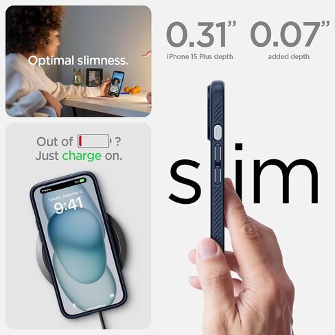Spigen Liquid Air Armor Designed for iPhone 15 Plus Case (2023), [Military-Grade Protection] - Matte Black in Kuwait