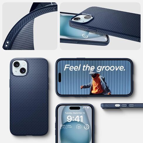 Spigen Liquid Air Armor Designed for iPhone 15 Plus Case (2023), [Military-Grade Protection] - Matte Black in Kuwait