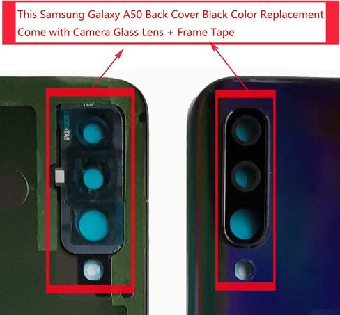 Battery Battery Rear Back Cover Replacement for Samsung Galaxy A50 SM-A505F A505FN A505GN with Camera Glass Lens and Frame Tape (Black) in Saudi Arabia