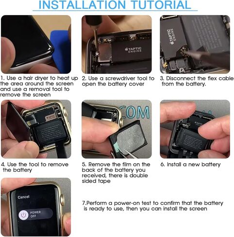 استبدال البطارية لساعة Apple Series 2 38 مم A1757 A1816 A1760 لساعة IWatch الجيل الثاني ذات السعة القياسية تتضمن البطارية مجموعة أدوات إصلاح كاملة in Saudi Arabia
