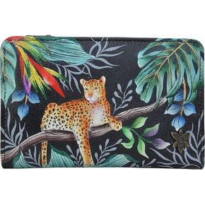 Anuschka Hand-Painted Women’s RFID Genuine Leather Two Fold Organizer Wallet - Dreamy Floral