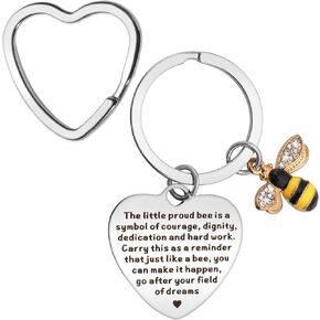 Bee Keychains, Inspirational Bee Keyrings for Men Women Colleagues Leaving Keyrings Thank You Appreciation Keyrings Graduation Goodbye Farewell Keyring Birthday Graduation Gifts