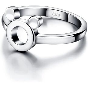 Girl 925 Sterling Silver Ring New Mickey Shaped Rings Size 4-8# Solid Silver Material Feminine Jewelry Birthday Gift