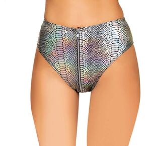 Women Holographic High Waisted Lace Up Festival Rave Booty Shorts Bottoms