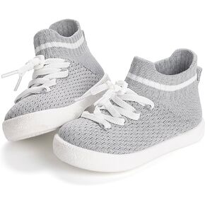 Fahrerliebe Toddler Walking Sock Shoes with Lightweight Soft Rubber Sole and Non-Slip Sole Boys' and Girls' Slip-on Sneakers