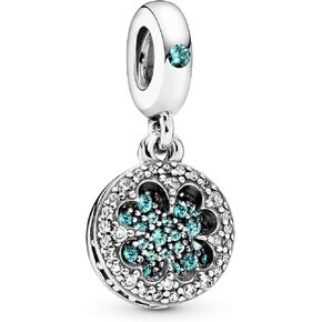 Pandora Lucky Four Leaf Clover Dangle Charm - Compatible Moments Bracelets - Jewelry for Women - Gift for Women in Your Life - Made with Sterling Silver & Cubic Zirconia, With Gift Box