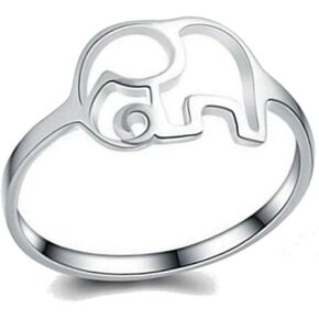 Jude Jewelers Stainless Steel Elephant Style Statement Cocktail Party Holiday Wedding Promise Ring