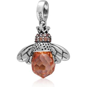 Queen Bee Charm 925 Sterling Silver Pet Charm Animal Charm Birthday Charm for Pandora Charms Bracelet