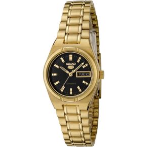 Seiko Women's SYM602 5 Automatic Black Dial Gold-Tone Stainless Steel Watch in Saudi Arabia