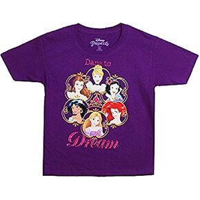 Disney Youth Girl's Princess Dare to Dream T-Shirt (Small) Purple