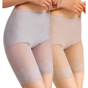 Womens Lace Anti Chafing Seamless Sweat Control Long Leg Briefs NO Riding UP Safe Pants