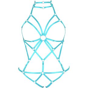 Women's Body Harness Punk Bra Garter Belt Plus Size Leg Hollow Belt Gothic Halloween Carnival Dance Costume