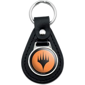GRAPHICS & MORE Magic: The Gathering Planeswalker Symbol Black Leather Keychain