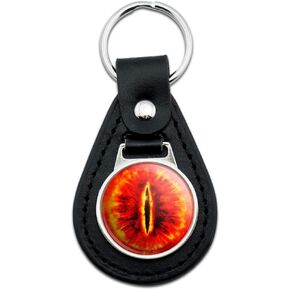 GRAPHICS & MORE Black Leather THE LORD OF THE RINGS Eye of Sauron Keychain