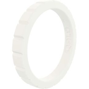 QALO Women's Rubber Silicone Ring, Step Stackable, Wedding Ring for Women, Breathable, Durable Engagement Silicone Band, 3mm Wide 2mm Thick, Multi Color