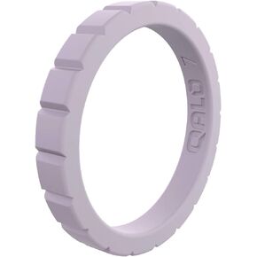 QALO Women's Rubber Silicone Ring, Step Stackable, Wedding Ring for Women, Breathable, Durable Engagement Silicone Band, 3mm Wide 2mm Thick, Multi Color