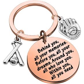 FEELMEM Baseball Gift Baseball Player Gift Behind You Keychain Baseball Mom Gift