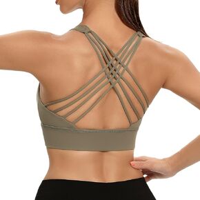 Lemedy Women Cross Back Sports Bra Fitness Yoga Strappy Longline Crop Tank Top