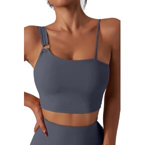 Mulisky Sports Bras for Women One Shoulder Straps Padded Workout Running Yoga Bra Medium Support in Kuwait