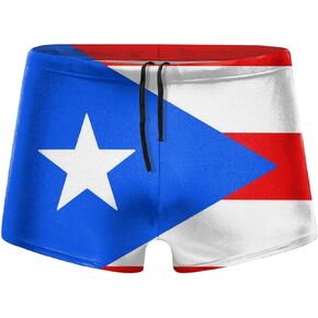 Puerto Rican Flag Men Swimwear Swimsuits Surf Board Boxer Shorts Trunks
