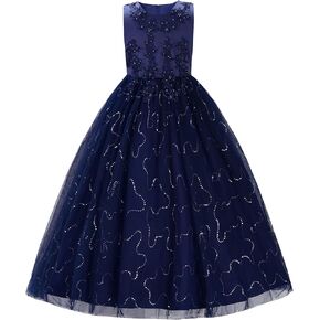 Uhnice Flower Girl Dress Embroidery Rainbow Ball Gown for Wedding