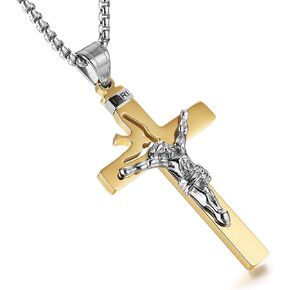 HZMAN Dove Holy Land Gift INRI Cross Crucifix قلادة من الفولاذ المقاوم للصدأ مع سلسلة مجانية
