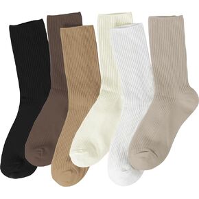 BomKinta Crew Socks for Women - Thin Solid Cotton Socks - Casual Cute Above Ankle Socks