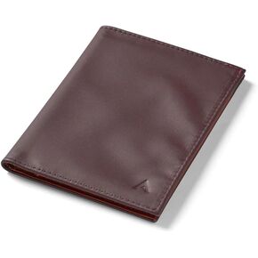 Allett Travel Wallet, Chocolate Brown | Leather, Thin Bifold, RFID Blocking, Minimalistic, Front Pocket | Holds Up To 10 Cards & Passport | For Men & Women | Made in the USA