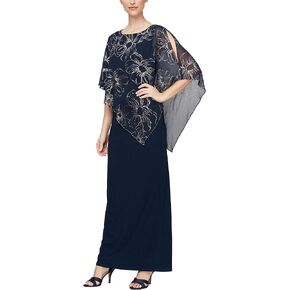 S.L. Fashions Women's Long Cape Dress