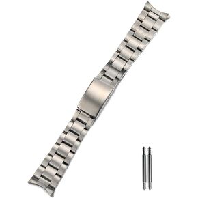 316L Solid Brush Stainless Steel Silver Gold 2 Tone Gold 18mm 19mm 20mm Curved End Watch Bracelet Band Strap Fit For Rolex Seiko Watch