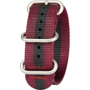 BERTUCCI DX3 B-165 Crimson w/Black Stripe 22mm Nylon Watch Band