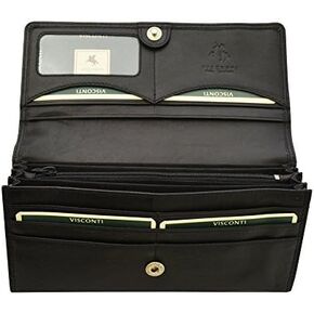 Visconti Heritage -35 Soft Leather Large Ladies Purse Wallet (Black) in Kuwait
