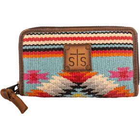 STS Ranchwear Saltillo Rosa Wallet Light Blue/Orange/Pink One Size