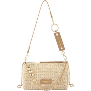 CHIC DIARY Straw Beach Bag for Women Summer Beach Cylinder Shoulder Handbag Handwoven Clutch Purse with Removable Straps