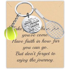 FUSTMW Tennis Makes Me Happy keychain Tennis Jewelry Gifts Tennis Lovers Gifts for Tennis Players Coaches & Tennis Teams