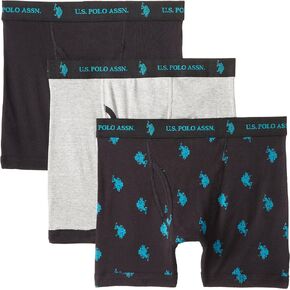 U.S. POLO ASSN. Men's 3-Pack Cotton Boxer Briefs