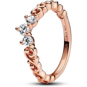Pandora Regal Swirl Tiara Ring - خاتم مهيب للنساء - هدية لها - مجوهرات للنساء - زركونيا مكعب شفاف - مع صندوق هدية