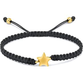 XSMZB Star Cremation Bracelet for Ashes Stainless Steel Urn Adjustable Braided Rope Bangle Keepsake Human Pet Ashes Holder for Memorial Gift Women Men