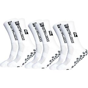 Motroce 3 Pairs Mens Grip Socks Soccer Non Slip Socks for Men Anti Slip Hospital Socks Non Skid Training Sport Socks: Breathable, Elastic Grip Socks for Football, Basketball, Rugby