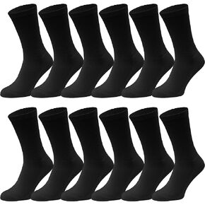12 Pairs Cotton Crew Socks Mens Womens Moisture Wicking Casual Sports Athletic Bulk Pack