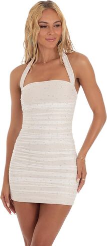 فستان قصير نسائي أبيض شفاف بدون أكمام للحفلات والنوادي in Kuwait