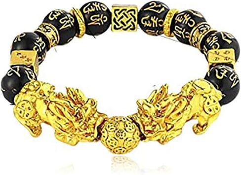 فنغ شوي بي شيو بي ياو التنين سوار قلادة للنساء الفتيات الرجال الفتيان محظوظ قابل للتعديل جذب الثروة ثروة الأسود حجر السج الخرزة سوار تميمة حسن الحظ مجموعة مجوهرات in Kuwait