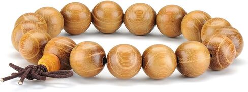 Natural Wood Bead Bracelet Tibetan Buddhist Meditation Mala Prayer Beads Men Woman Elastic Bracelets in Saudi Arabia