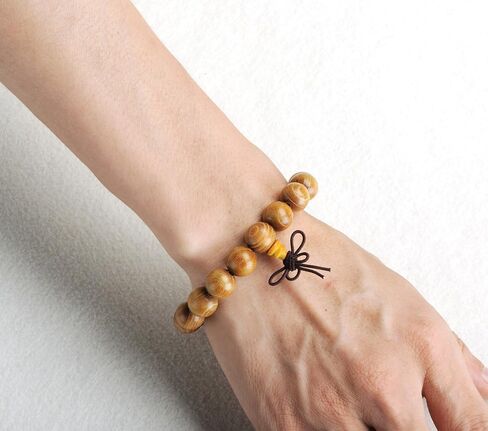 Natural Wood Bead Bracelet Tibetan Buddhist Meditation Mala Prayer Beads Men Woman Elastic Bracelets in Saudi Arabia