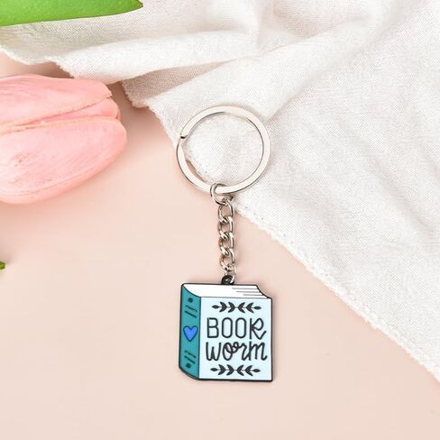 Siopue Book Lover Christmas Gifts for Men Women Bookworm Keychain for Book Club Reading Groups Birthday Gifts for Friends Girls Boys Bibliophile Keychains, Multicolor, S in Kuwait