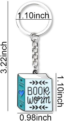 Siopue Book Lover Christmas Gifts for Men Women Bookworm Keychain for Book Club Reading Groups Birthday Gifts for Friends Girls Boys Bibliophile Keychains, Multicolor, S in Kuwait