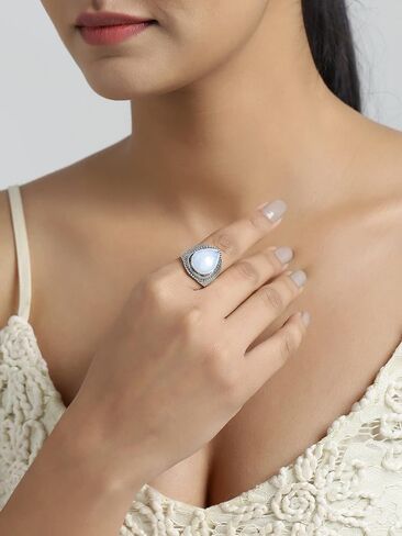 مجوهرات YoTreasure Rainbow Moonstone الصلبة 925 من الفضة الاسترليني in Saudi Arabia