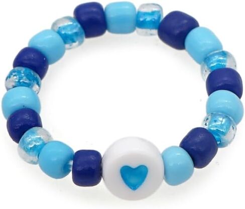 SHINUS بوهو خواتم للنساء الفتيات بوهو تمتد الخرز الصغير قلب صغير لطيف مجوهرات عطلة هاواي الصداقة الهدايا اليدوية in Kuwait