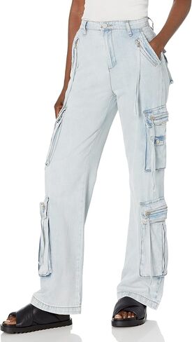 [BLANKNYC] Womens Luxury Clothing Oversized Cargo Pocket Rib Cage Tencel Denim Cargo Pant, Comfortable & Stylish in Saudi Arabia